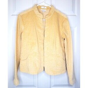 Christopher & Banks Blazer Jacket Women’s Size S Small Zip Up Yellow Corduroy